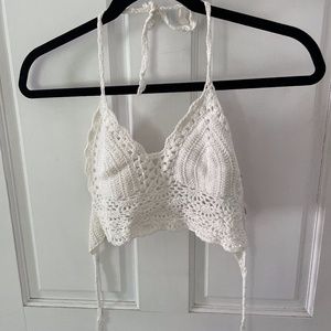 White Halter Top Lace Lace Shein Tank